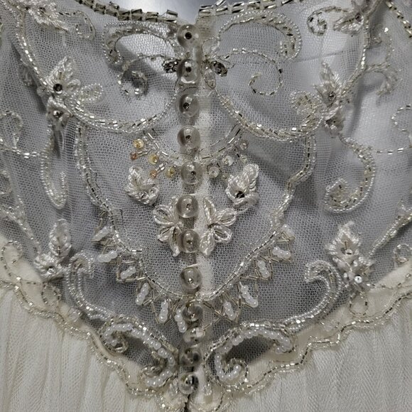 NWT~$1750~SOPHIA TOLLI~12~IVORY BEADED LACE FIT & FLARE HALTER WEDDING DRESS - Picture 14 of 16